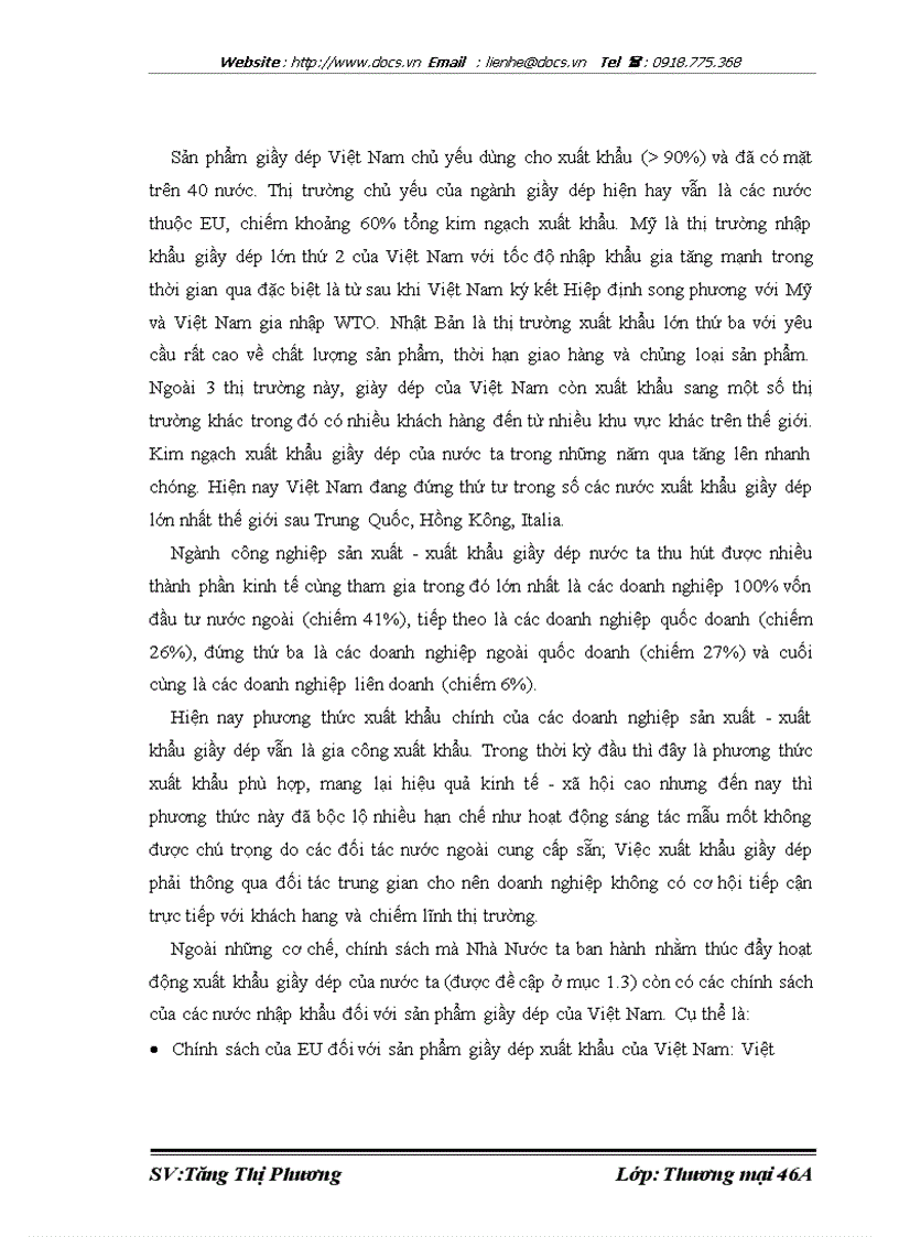 image for page Hoạt động xuất khẩu giầy sang thị trường EU của công ty TNHH một thành viên giầy Thượng Đình Thực trạng và giải pháp thúc đẩy