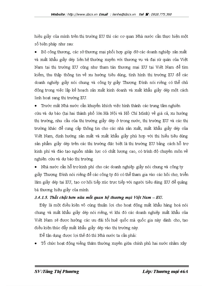 image for page Hoạt động xuất khẩu giầy sang thị trường EU của công ty TNHH một thành viên giầy Thượng Đình Thực trạng và giải pháp thúc đẩy