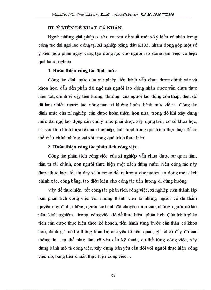 image for page Hoàn thiện công tác đãi ngộ lao động ở Xí nghiệp xăng dầu K133