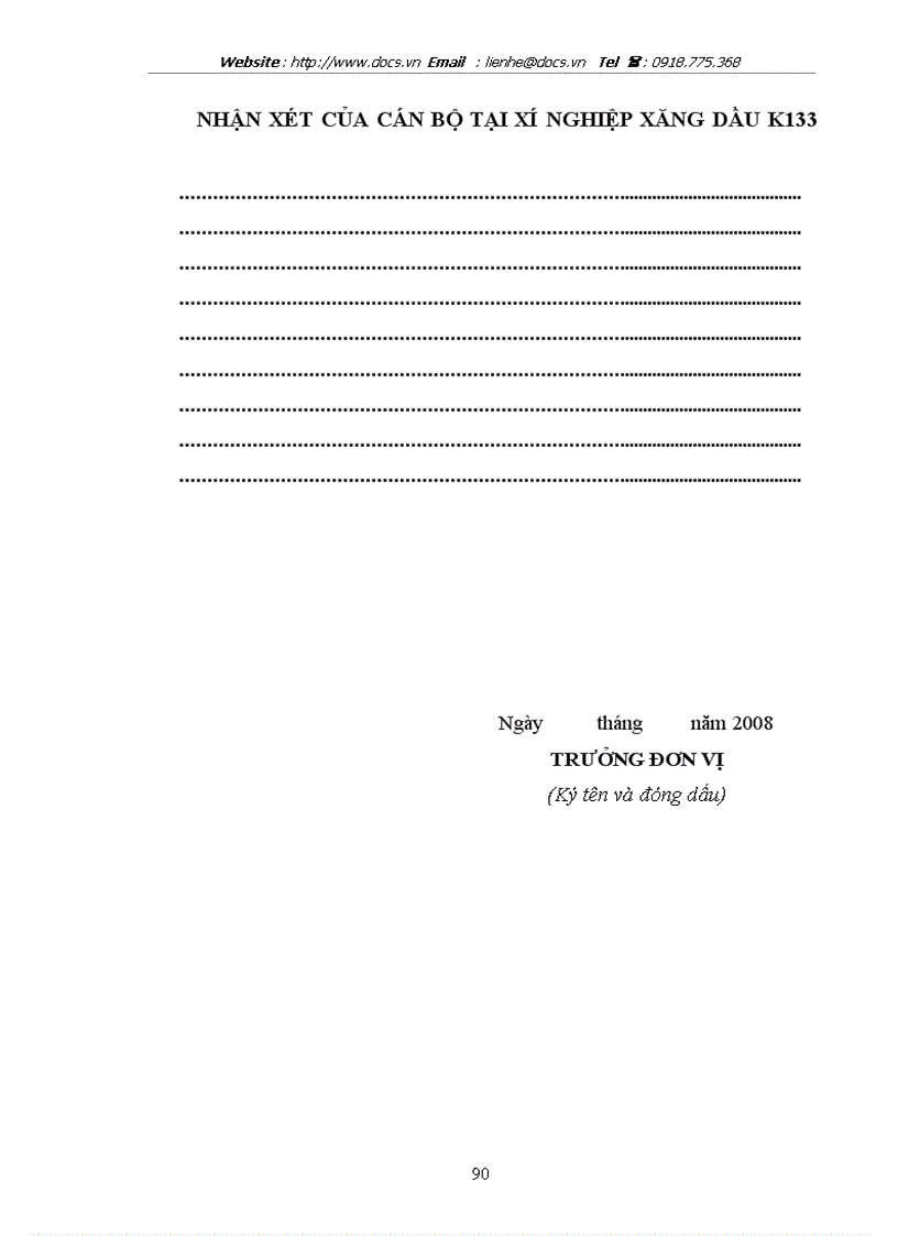 image for page Hoàn thiện công tác đãi ngộ lao động ở Xí nghiệp xăng dầu K133