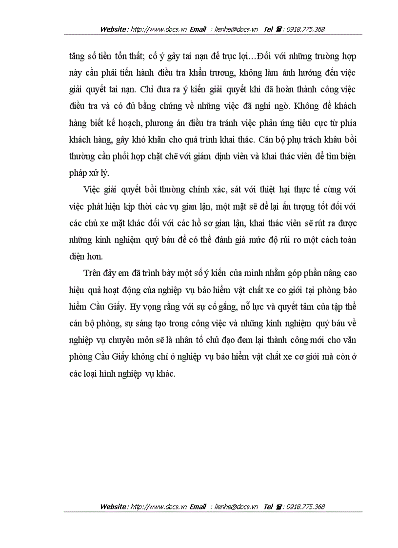 image for page Thực trạng và giải pháp nhằm nâng cao hiệu quả hoạt động của nghiệp vụ bảo hiểm vật chất xe cơ giới tại phòng bảo hiểm Cầu Giấy công ty bảo hiểm HN