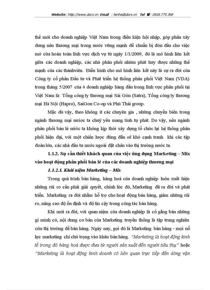 image for page Một số giải pháp nhằm tăng cường ứng dụng Marketing Mix vào hoạt động phân phối bán lẻ của Tổng công ty thương mại Hà Nội