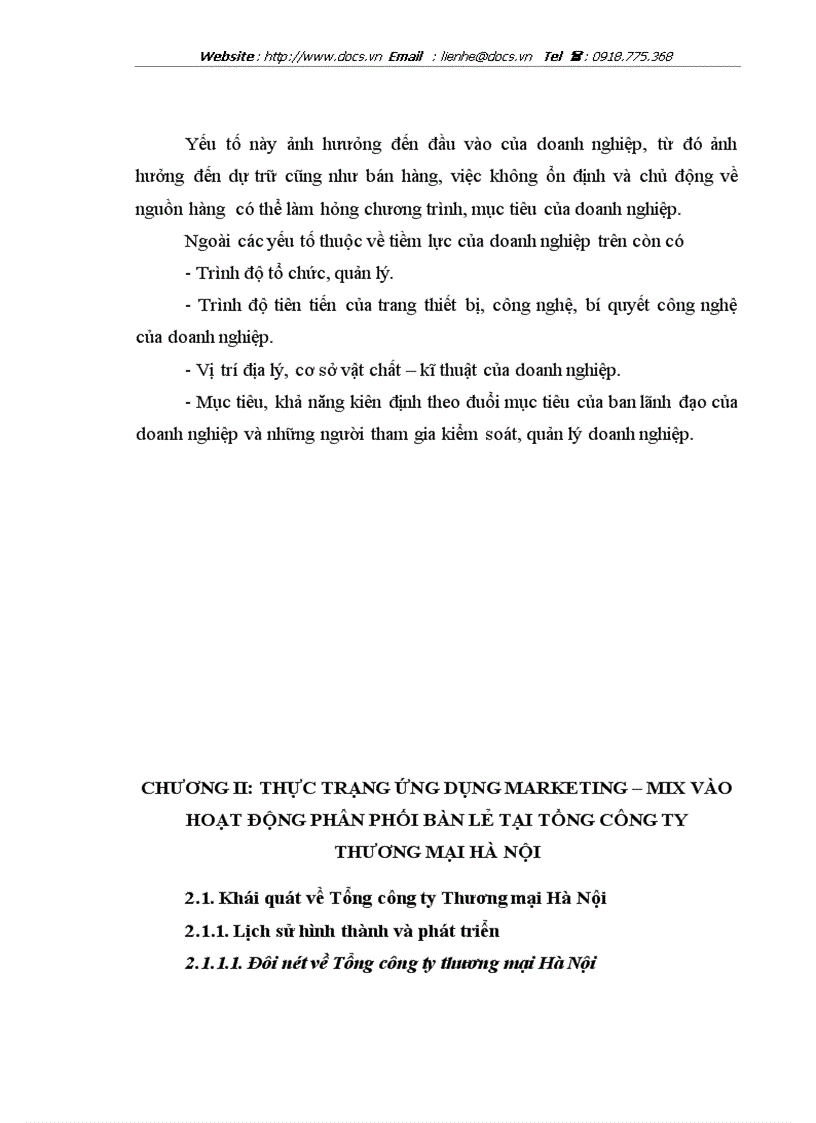 image for page Một số giải pháp nhằm tăng cường ứng dụng Marketing Mix vào hoạt động phân phối bán lẻ của Tổng công ty thương mại Hà Nội