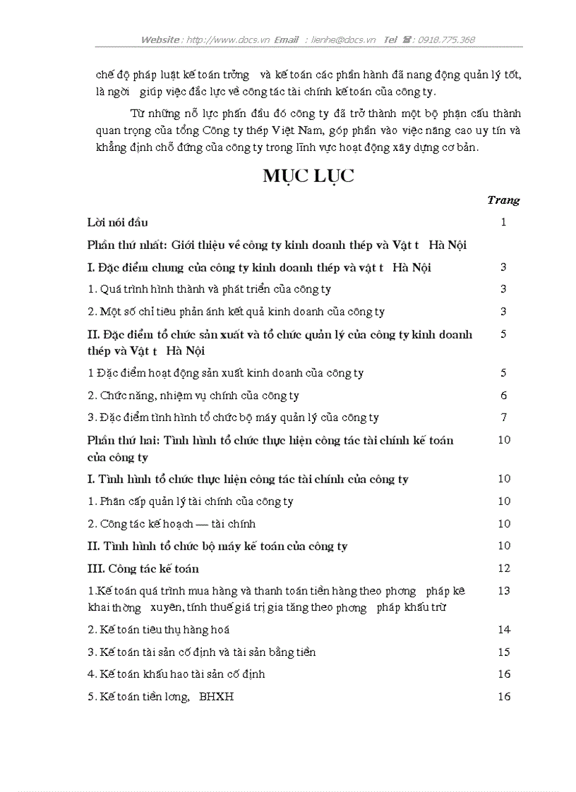 image for page Tình hình tổ chức thực hiện công tác tài chính kế toán của công ty kinh doanh thép vật tư Hà Nội lt KT gt