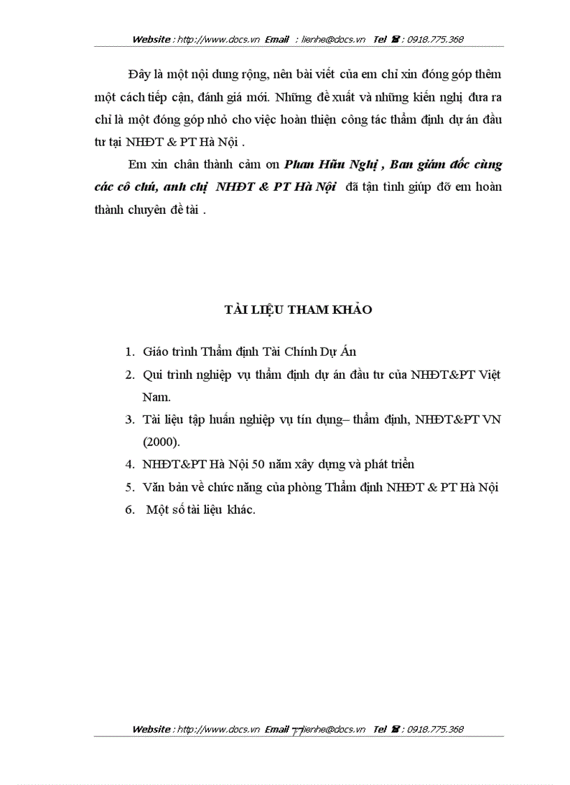 image for page Thẩm định dự án đầu tư của NHĐT PT Hà Nội