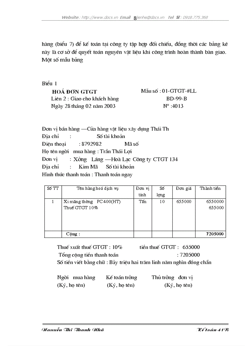 image for page Hoàn thiện hạch toán kế toán nguyên vật liệu với việc nâng cao hiệu quả sử dụng vốn lưu động tại Công ty CTGT 134