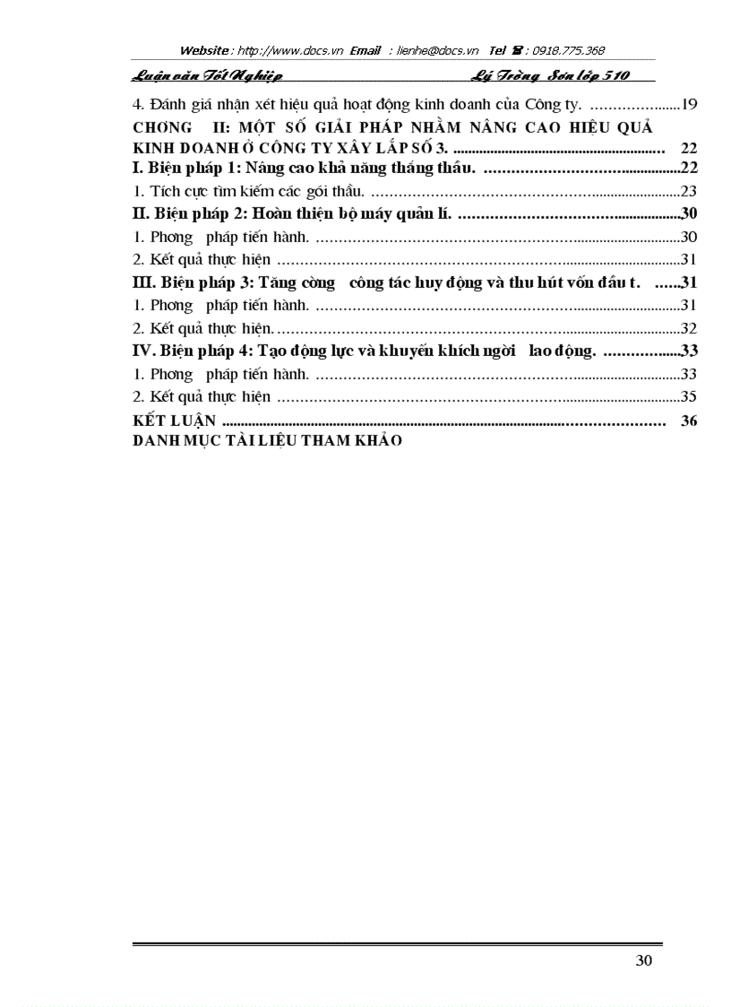 image for page Hiệu quả kinh doanh tại Công ty cổ phần xây dựng và xây lắp điện nước số 3 Thực trạng và giải pháp nâng cao