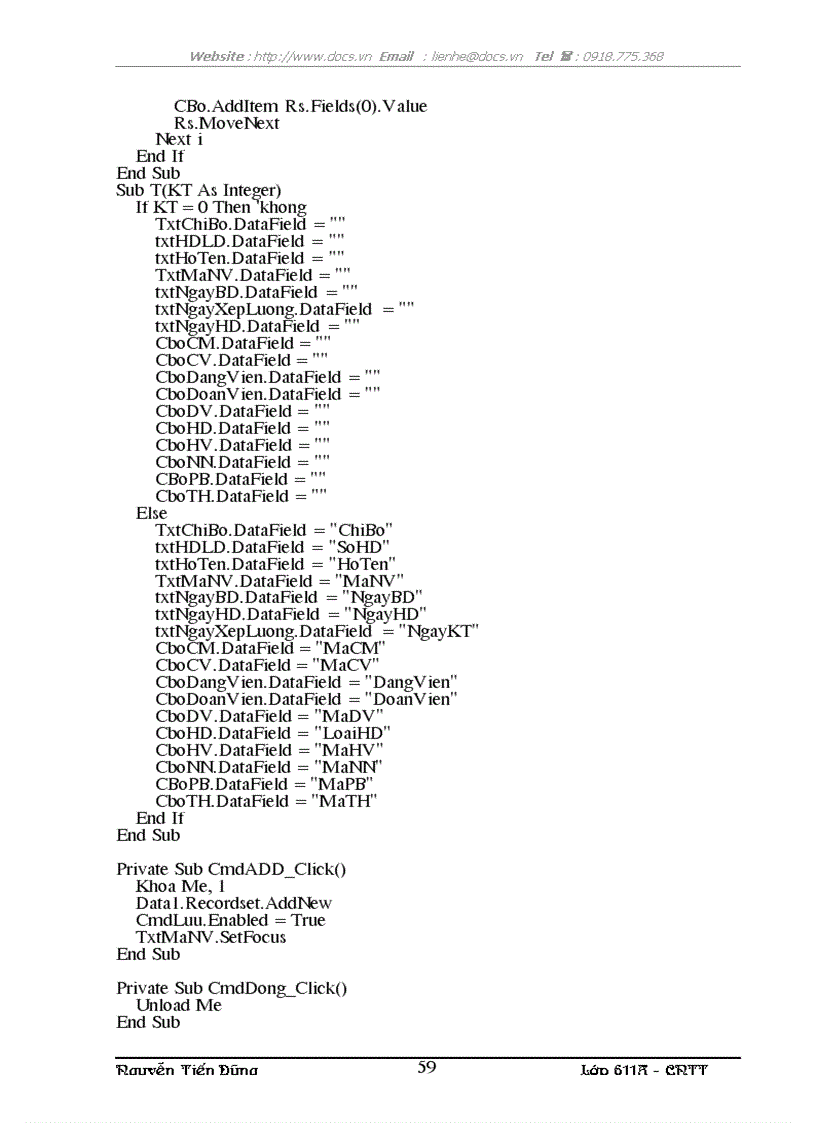 image for page Xây dựng chương trình quản lý nhân sự bằng ngôn ngữ lập trình Visual basic