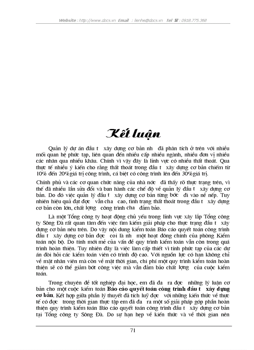 image for page Tìm hiểu về kiểm toán báo cáo quyết toán công trình đầu tư XDCB tại Tổng C ty Sông Đà