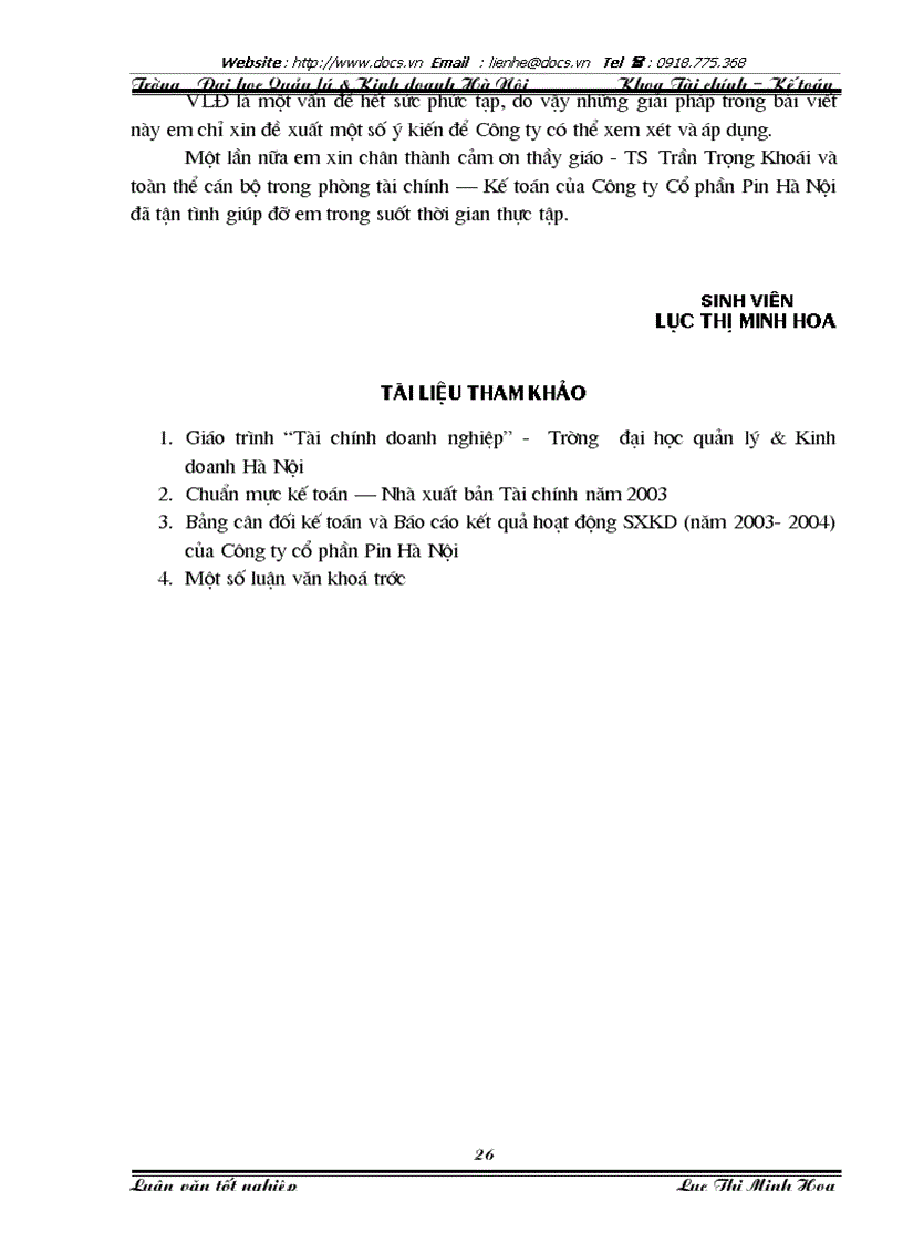 image for page Vốn lưu động và một số giải pháp nhằm nâng cao hiệu quả sử dụng vốn lưu động tại Công ty Cổ phần Pin Hà Nội