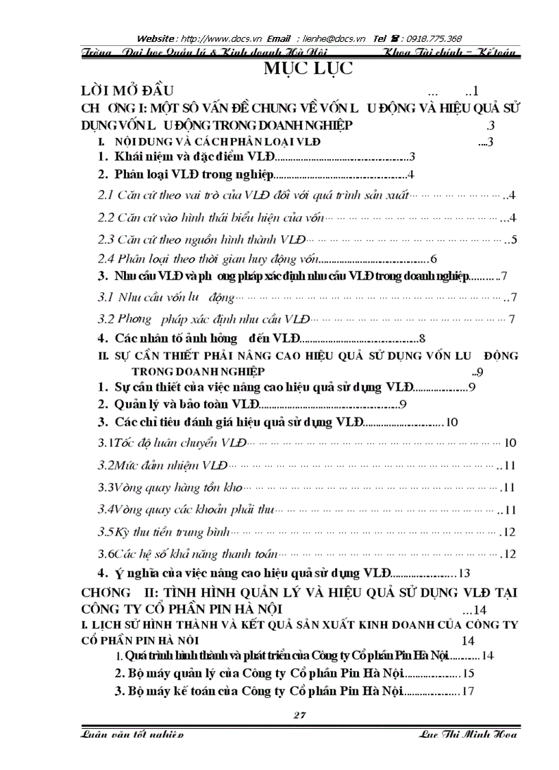 image for page Vốn lưu động và một số giải pháp nhằm nâng cao hiệu quả sử dụng vốn lưu động tại Công ty Cổ phần Pin Hà Nội