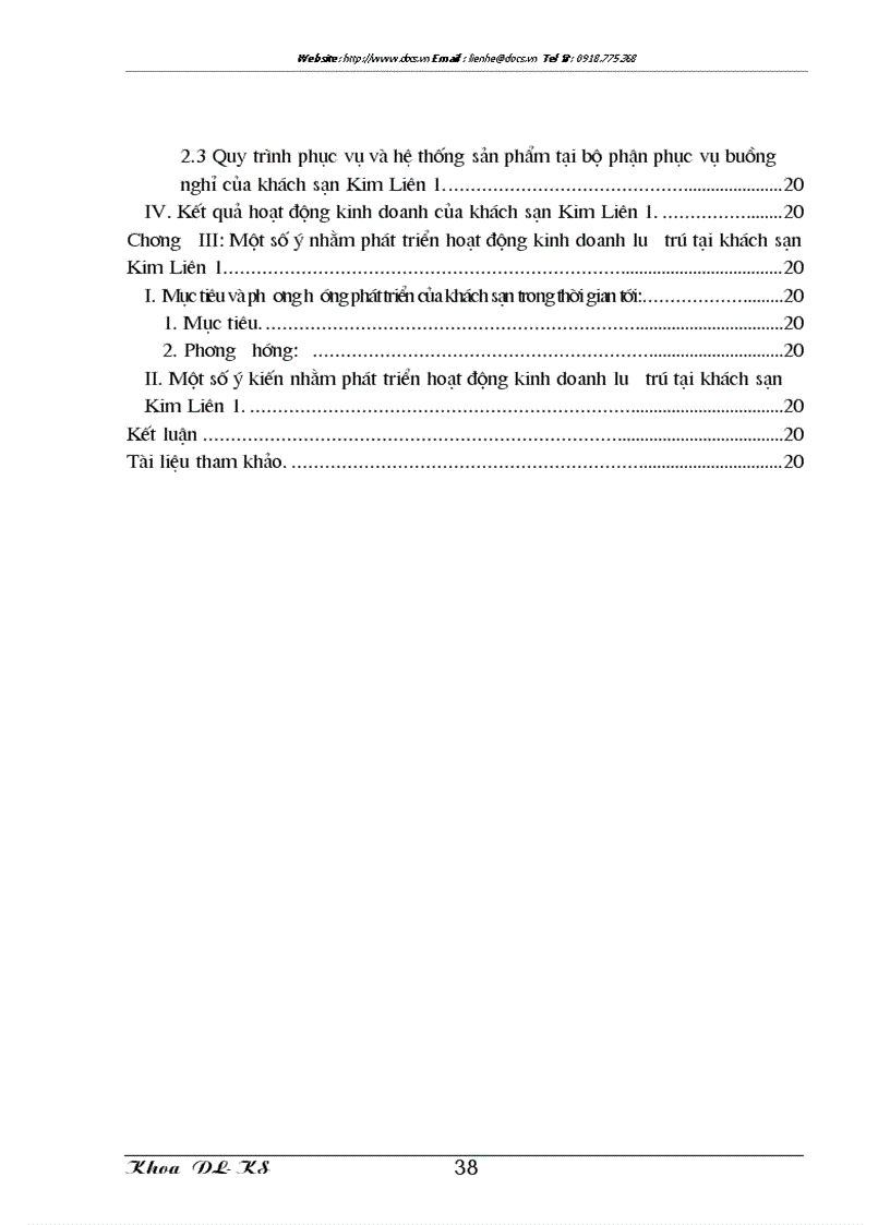 image for page Tổ chức hoạt động kinh doanh lưu trú tại khách sạn Kim Liên