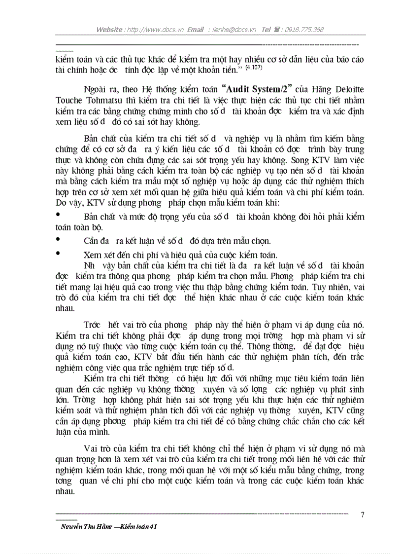 image for page Tìm hiểu việc áp dụng phương pháp kiểm tra chi tiết trong kiểm toán báo cáo tài chính do Công ty Kiểm toán Việt Nam thực hiện