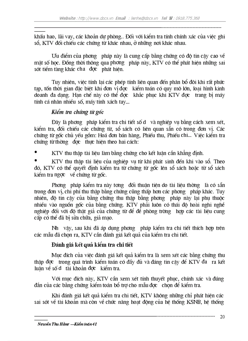 image for page Tìm hiểu việc áp dụng phương pháp kiểm tra chi tiết trong kiểm toán báo cáo tài chính do Công ty Kiểm toán Việt Nam thực hiện