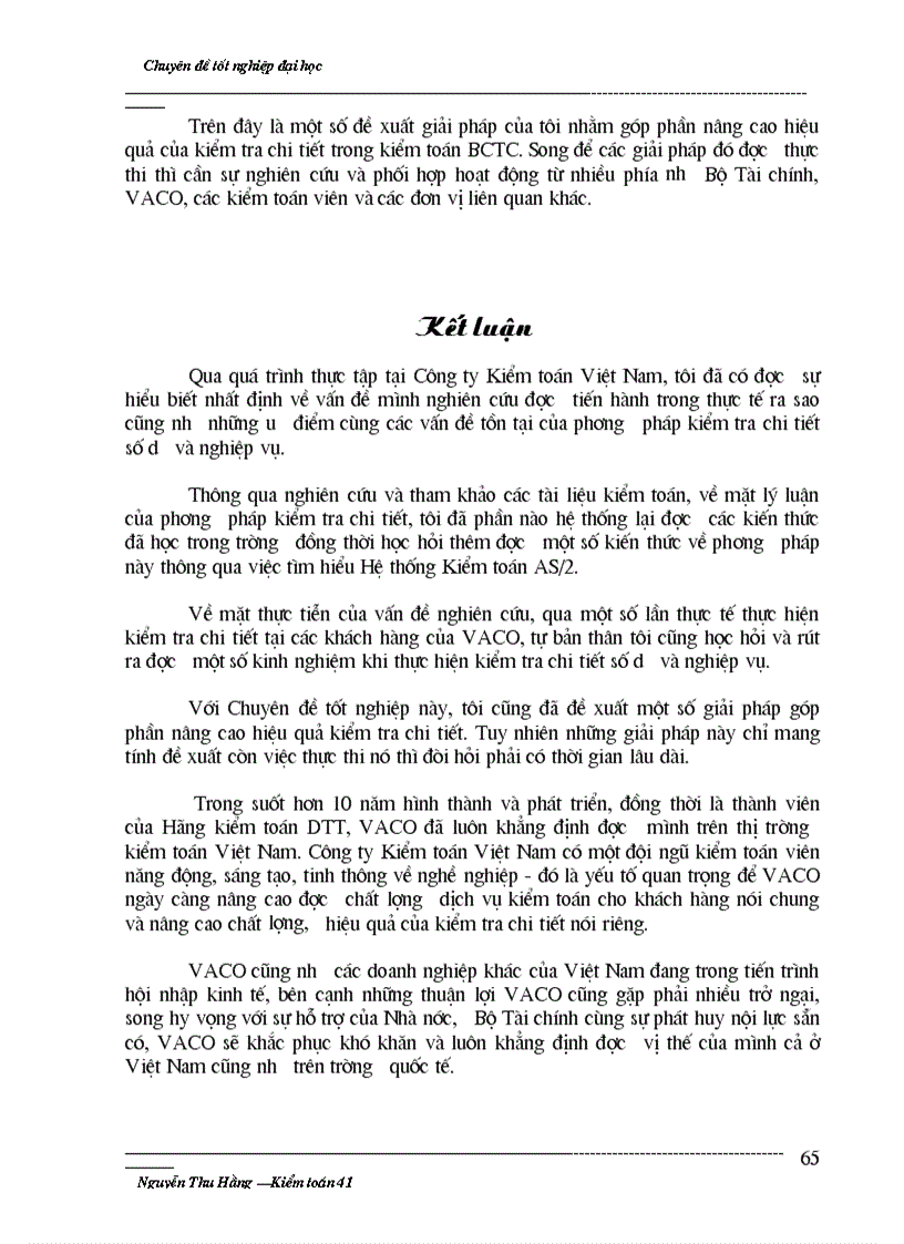 image for page Tìm hiểu việc áp dụng phương pháp kiểm tra chi tiết trong kiểm toán báo cáo tài chính do Công ty Kiểm toán Việt Nam thực hiện