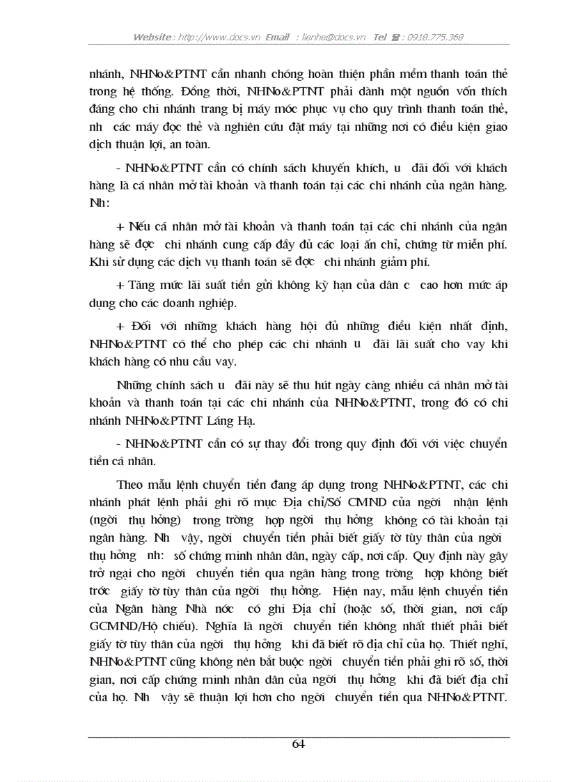 image for page Giải pháp phát triển hoạt động thanh toán tại chi nhánh ngân hàng NHNo PTNT AgriBank Láng Hạ
