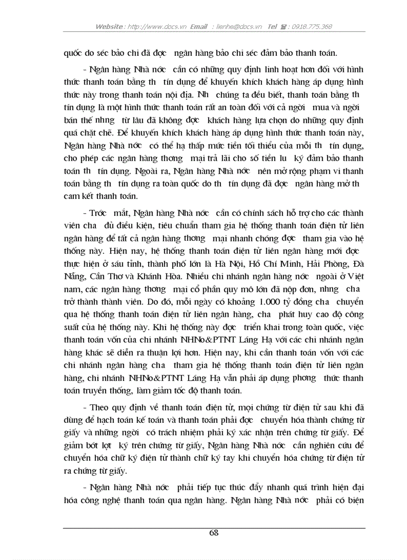 image for page Giải pháp phát triển hoạt động thanh toán tại chi nhánh ngân hàng NHNo PTNT AgriBank Láng Hạ