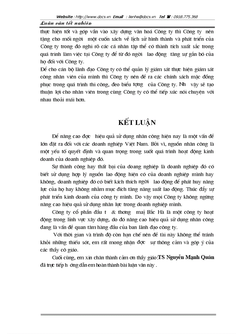 image for page Một số biện pháp nâng cao hiệu quả sử dụng nhân công tại Công ty cổ phần đầu tư thương mại Bắc Hà