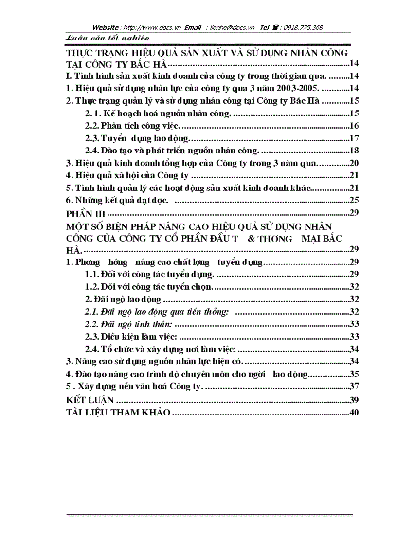image for page Một số biện pháp nâng cao hiệu quả sử dụng nhân công tại Công ty cổ phần đầu tư thương mại Bắc Hà