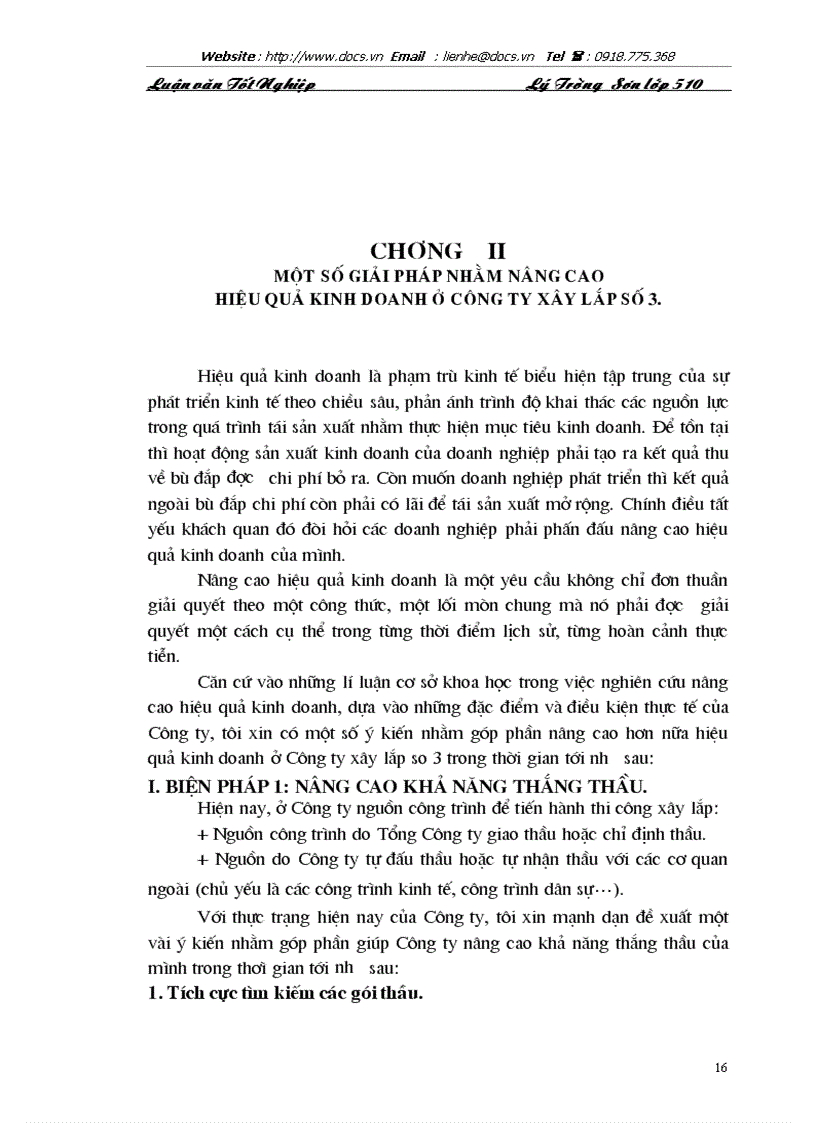 image for page Thực trạng và giải pháp nâng cao hiệu quả kinh doanh tại Công ty cổ phần xây dựng và xây lắp điện nước số 3