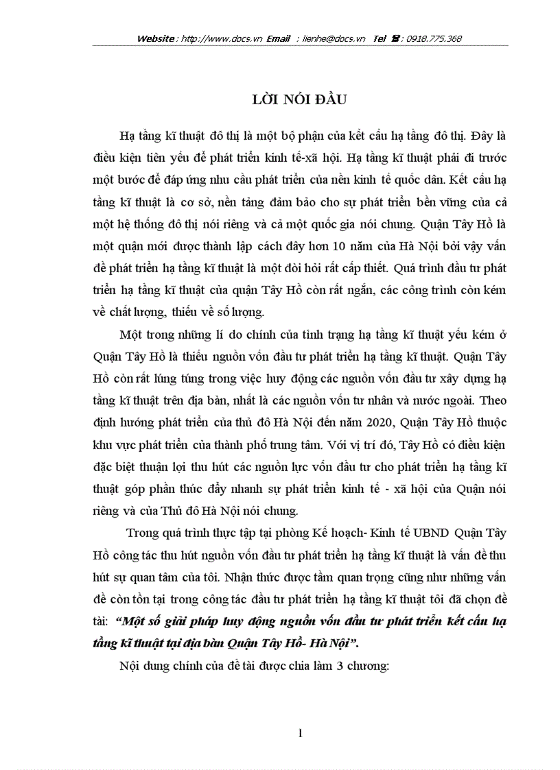 image for page Một số giải pháp huy động nguồn vốn đầu tư phát triển kết cấu hạ tầng kĩ thuật tại địa bàn Quận Tây Hồ Hà Nội