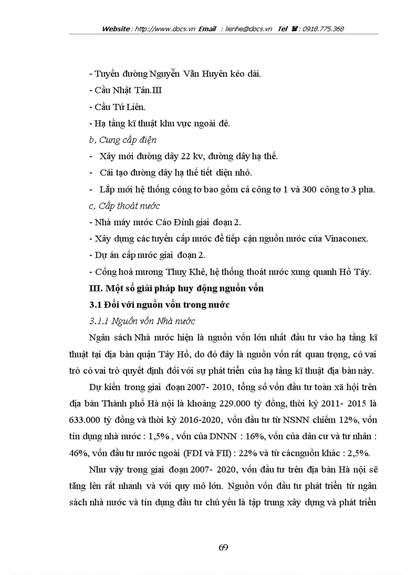 image for page Một số giải pháp huy động nguồn vốn đầu tư phát triển kết cấu hạ tầng kĩ thuật tại địa bàn Quận Tây Hồ Hà Nội