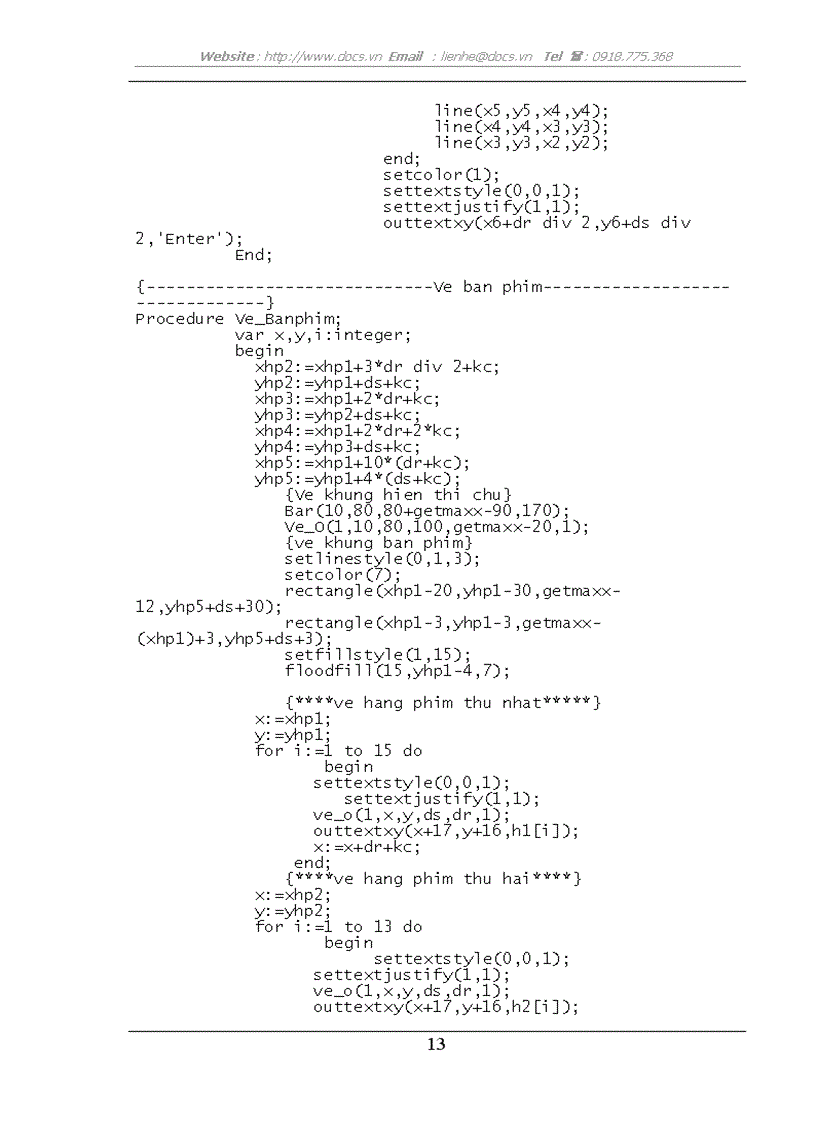 image for page Bài tập lớn Kiểm tra đánh máy bằng Turbo Pascal kỹ năng đồ hoạ