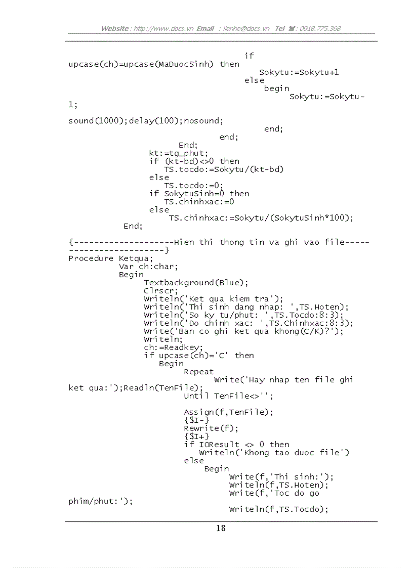 image for page Bài tập lớn Kiểm tra đánh máy bằng Turbo Pascal kỹ năng đồ hoạ
