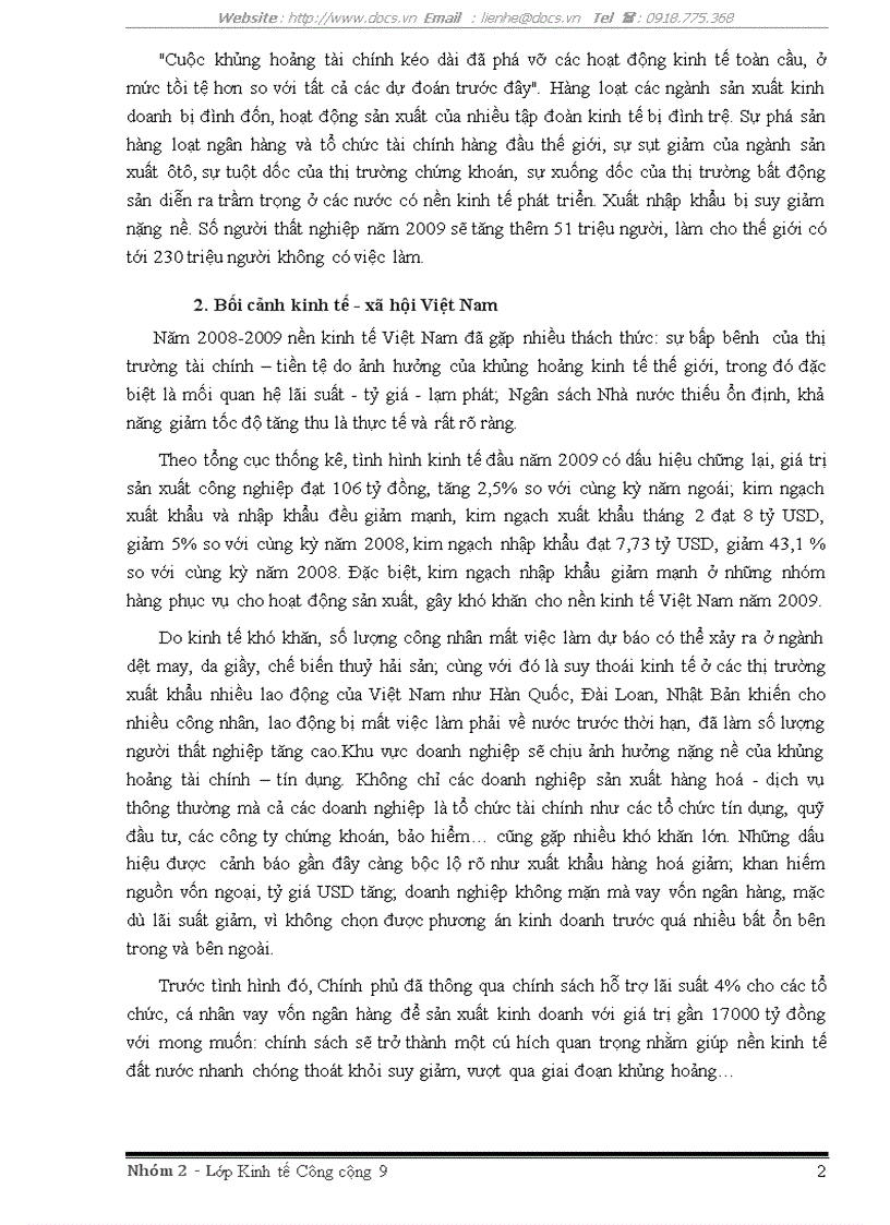 image for page Phân tích và đánh giá hiệu quả Chính sách hỗ trợ lãi suất cho doanh nghiệp trong bối cảnh khủng hoảng kinh tế toàn cầu ở Việt Nam