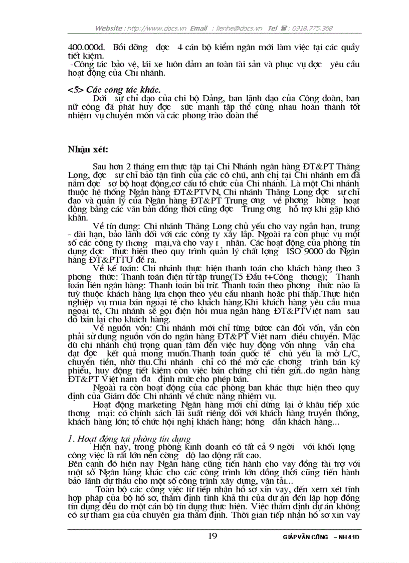 image for page Báo cáo thực tập tại chi nhánh ngânhàng NHĐT PT BIDV Thăng Long lt NHa gt