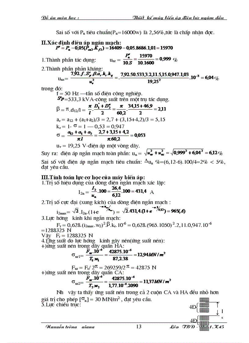 image for page Thiết kế một máy biến áp điện lực ngâm dầu công suất 1600 kVA
