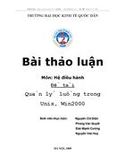 Quản lý luồng trong Unix Win2000