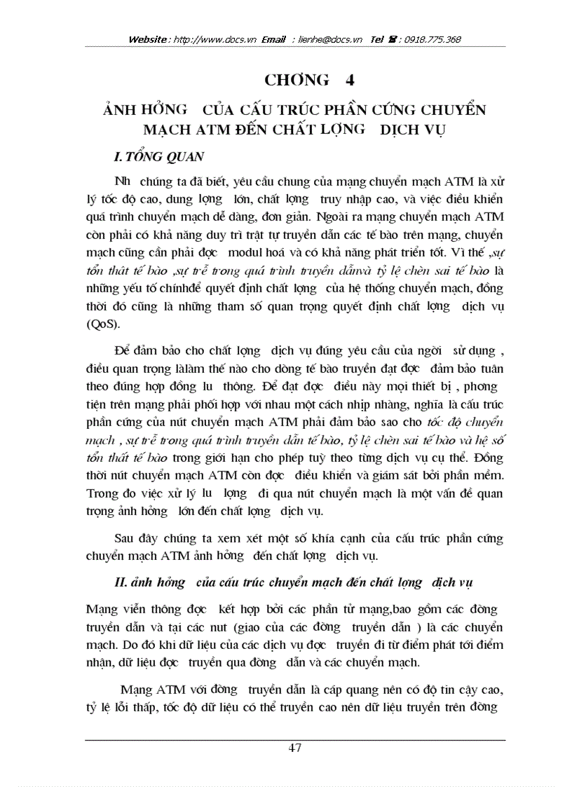 image for page Phân tích cấu trúc phần cứng chuyển mạch ATM và xem xét ảnh hưởng của nó đến chất lượng dịch vụ