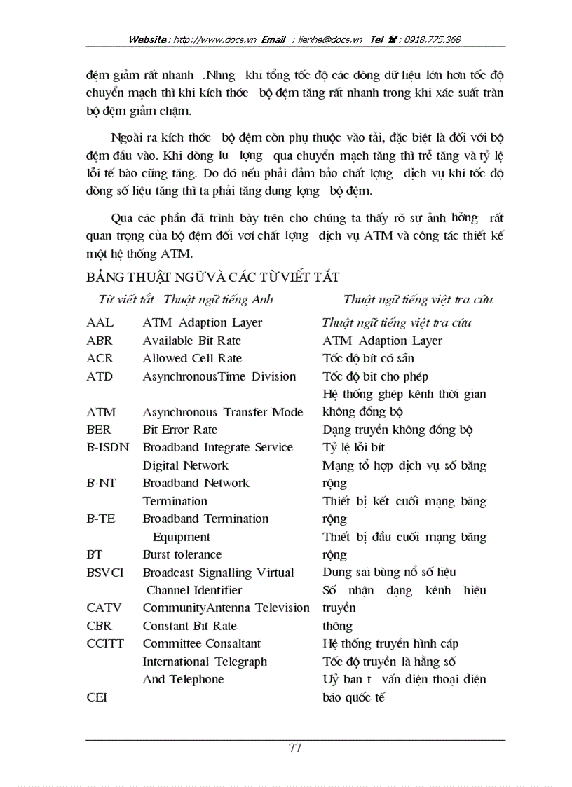 image for page Phân tích cấu trúc phần cứng chuyển mạch ATM và xem xét ảnh hưởng của nó đến chất lượng dịch vụ