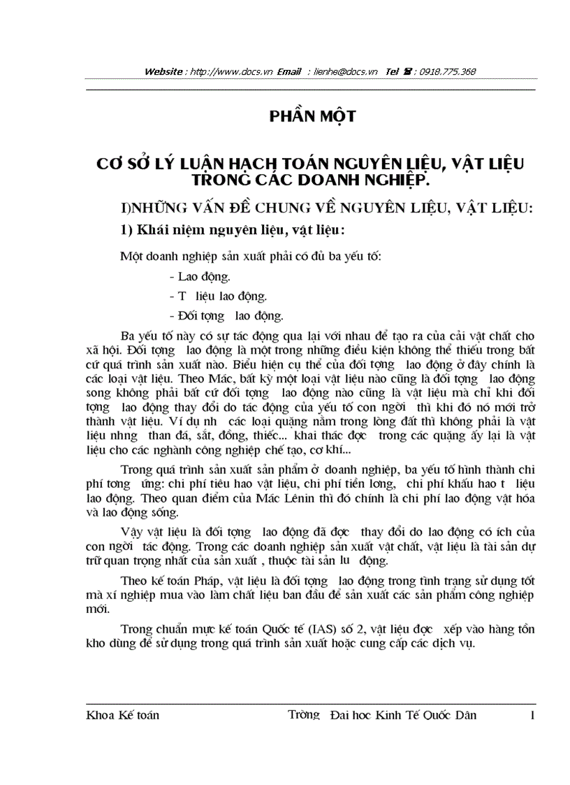 image for page Cơ sở lý luận hạch toán nguyên liệu vật liệu trong các doanh nghiệp