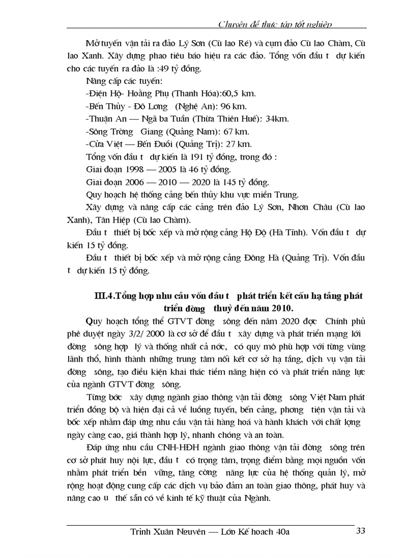 image for page Quy hoạch kết cấu hạ tầng phục vụ phát triển đường thuỷ nội địa Việt Nam đến năm 2010