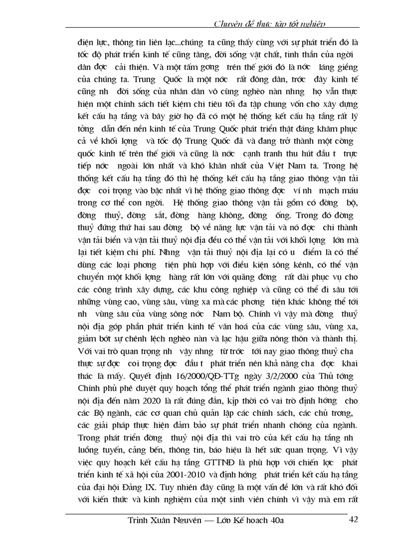 image for page Quy hoạch kết cấu hạ tầng phục vụ phát triển đường thuỷ nội địa Việt Nam đến năm 2010