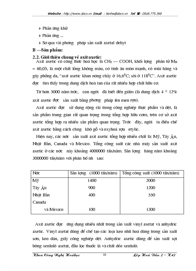 image for page Thiết kế phân xưởng sản xuất axit axetic CH3COOH đi từ acetaldehyt bằng con đường oxyhoá acetaldehyt Năng suất 4500 0 tấn năm