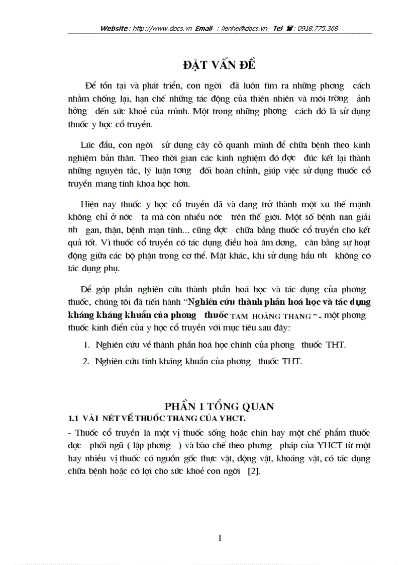 image for page Nghiên cứu thành phần hoá học và tác dụng kháng kháng khuẩn của phương thuốc TAM HOÀNG THANG