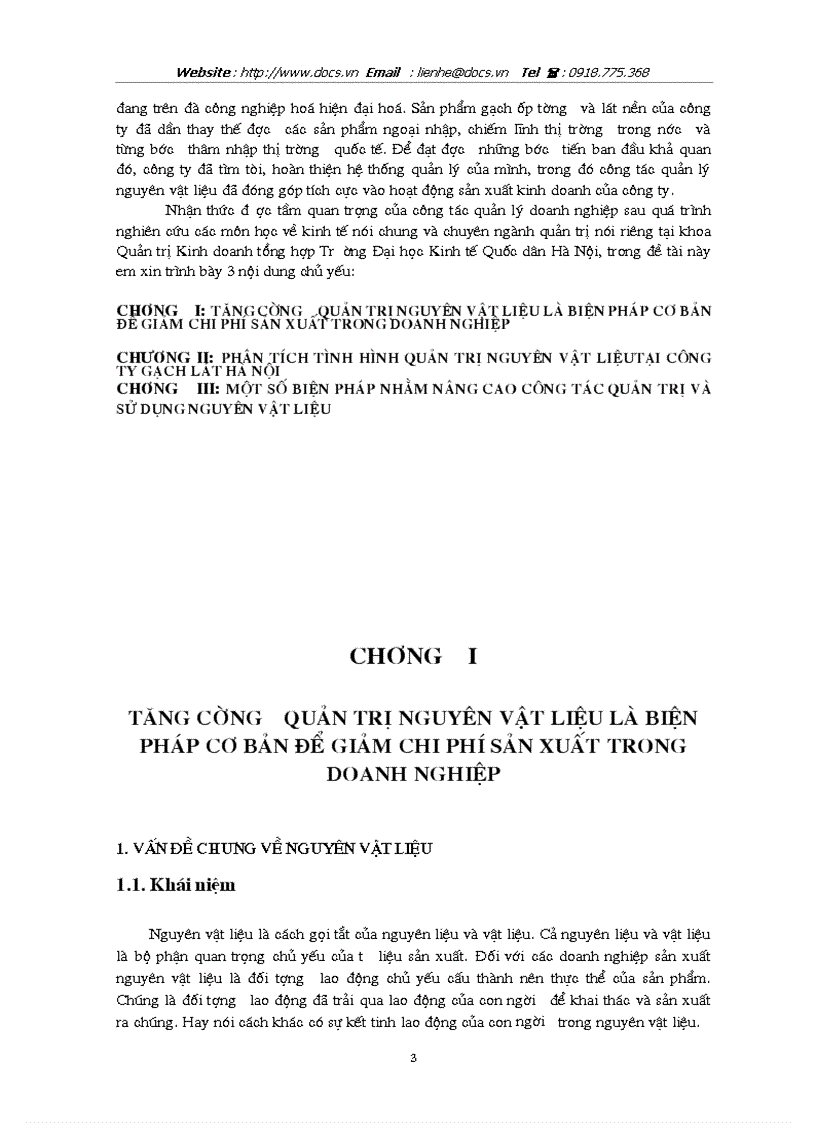 1số biện pháp nhằm nâng cao công tác quản trị sử dụng NVL