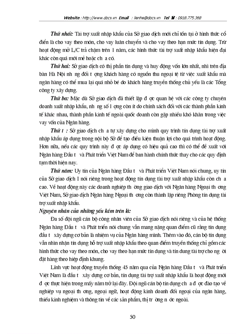 image for page Mở rộng hoạt động tín dụng tài trợ XNK tại SGD 1 ngânhàng NHĐT PT BIDV VN