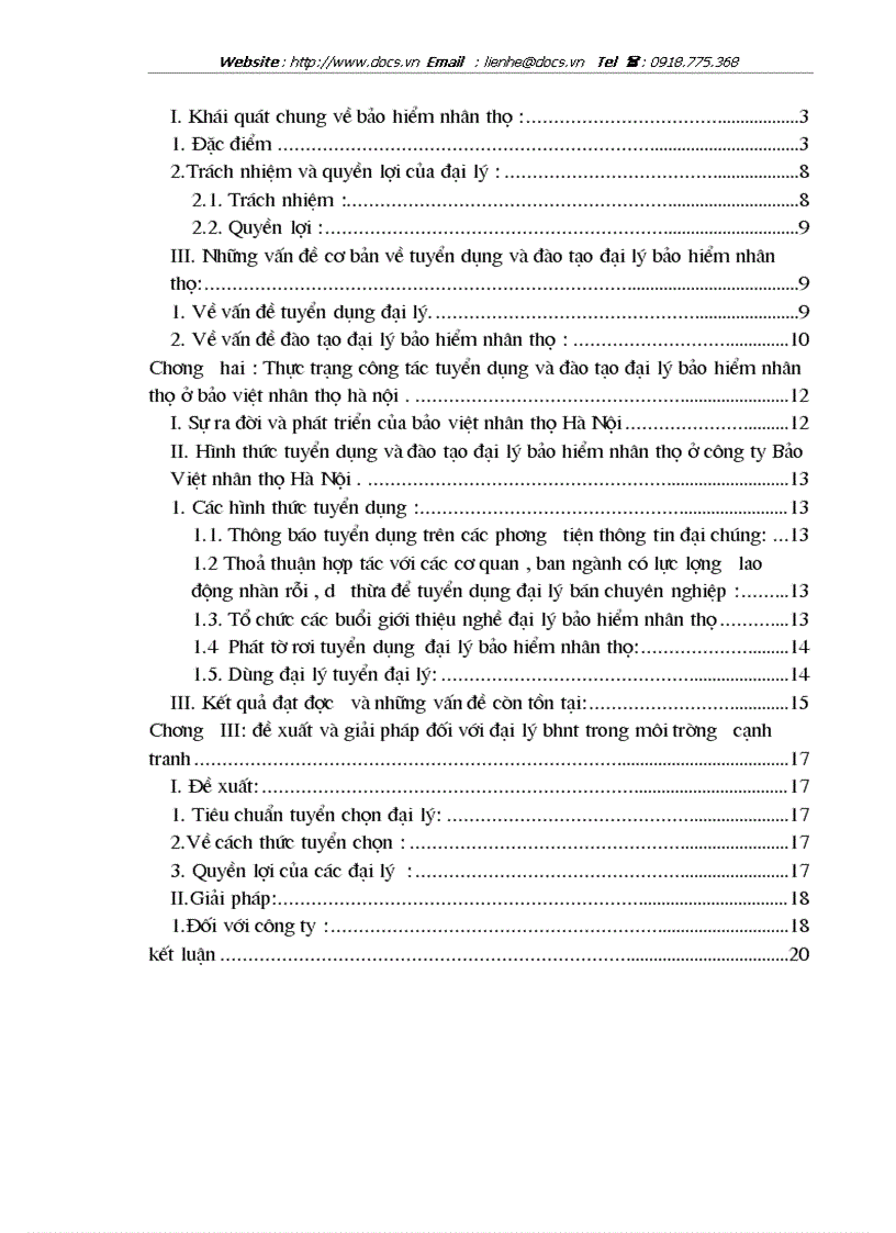 image for page Vấn đề tuyển dụng và đào tạo đại lý bảo hiểm nhân thọ ở công ty Bảo Việt nhân thọ Hà Nội