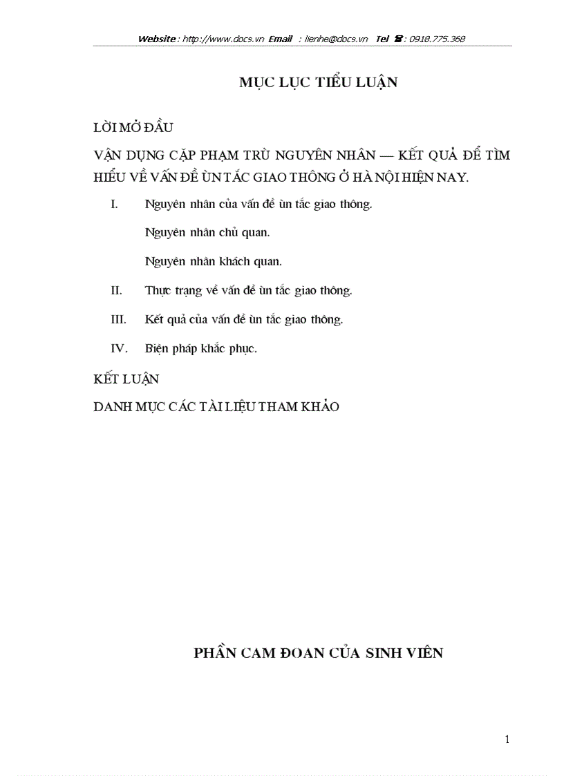 image for page Vận dụng cặp phạm trù nguyên nhân kết quả để tìm hiểu về vấn đề ùn tắc giao thông ở hà nội hiện nay