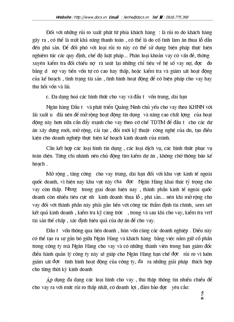 image for page 1số giải pháp nhằm nâng cao chất lượng tín dụng trung dài hạn tại chi nhánh ngânhàng NHĐT PT BIDV Quảng Ninh