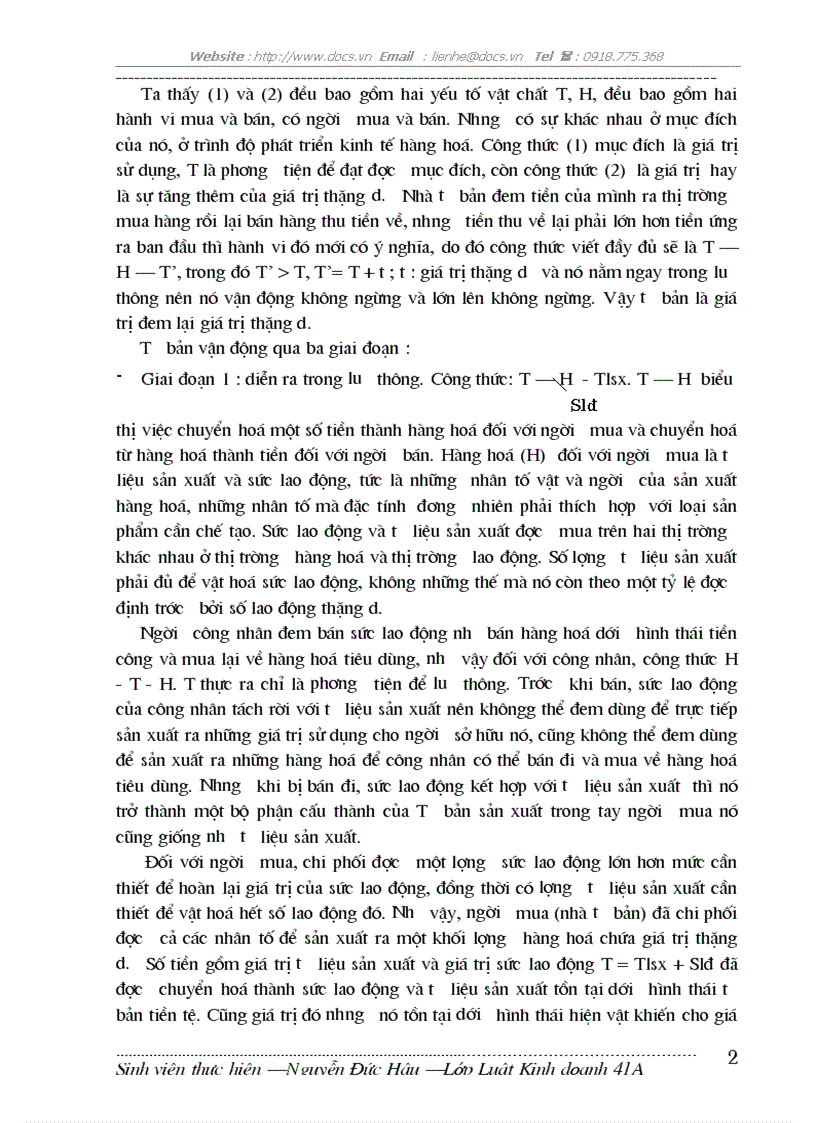 image for page Tuần hoàn chu chuyển tư bản của Mác Ănghen và việc vận dụng lý luận đó ở các doanh nghiệp nước ta hiện nay