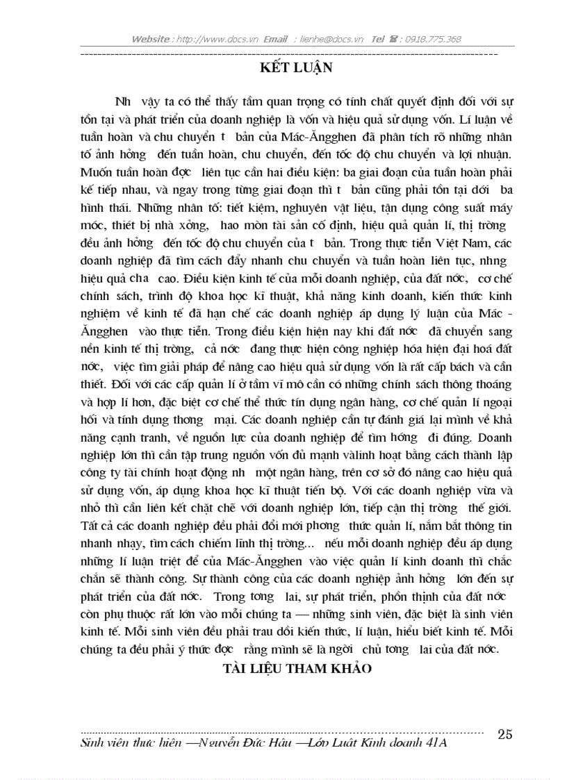 image for page Tuần hoàn chu chuyển tư bản của Mác Ănghen và việc vận dụng lý luận đó ở các doanh nghiệp nước ta hiện nay