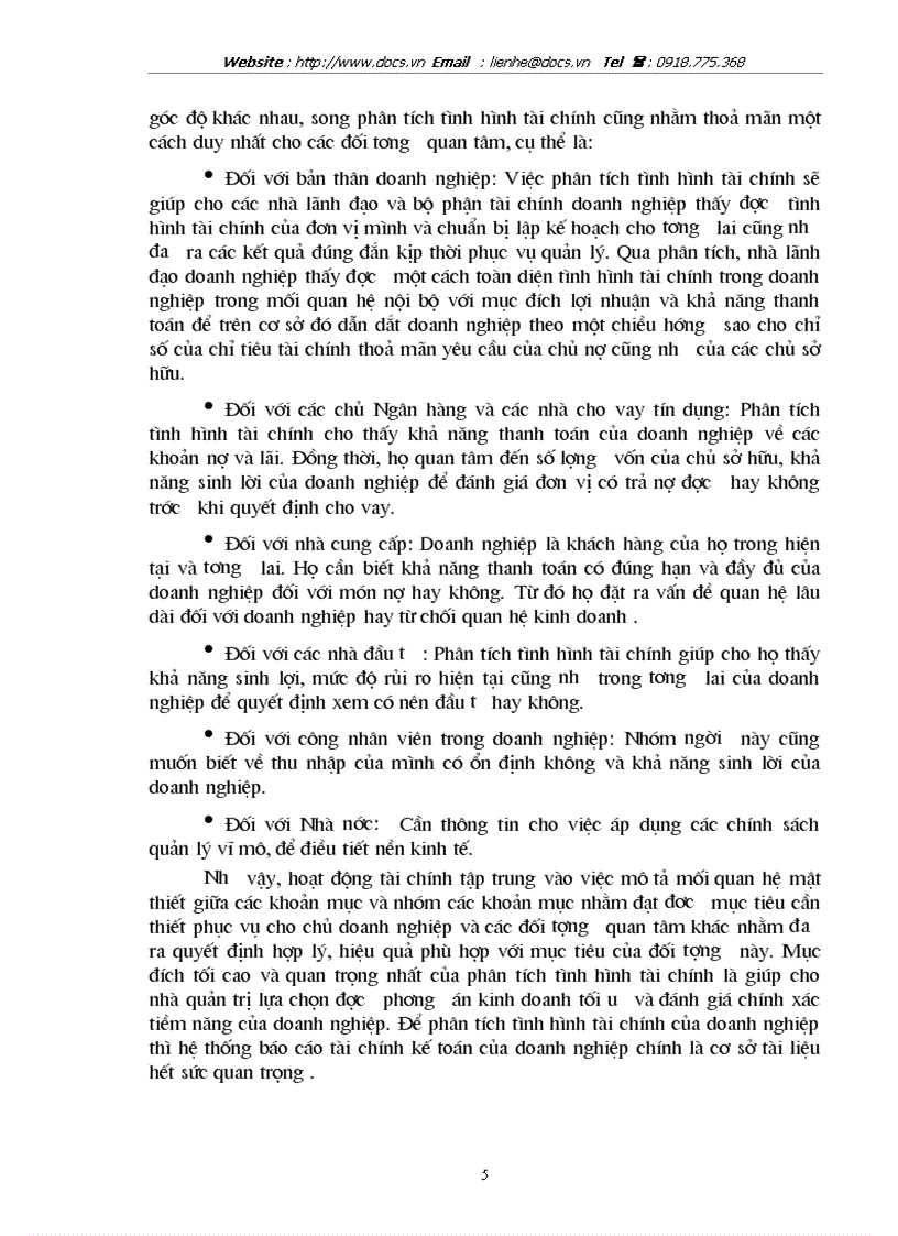 image for page Phân tích tình hình tài chính thông qua hệ thống báo cáo tài chính kế toán và các biện pháp nâng cao hiệu quả sử dụng vốn kinh doanh tại Công ty Dụng