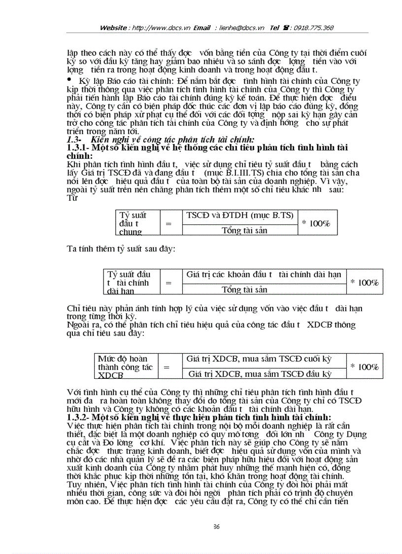 image for page Phân tích tình hình tài chính thông qua hệ thống báo cáo tài chính kế toán và các biện pháp nâng cao hiệu quả sử dụng vốn kinh doanh tại Công ty Dụng