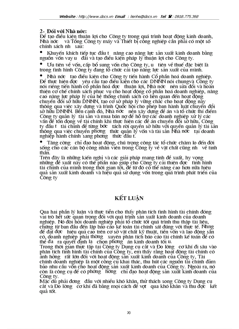 image for page Phân tích tình hình tài chính thông qua hệ thống báo cáo tài chính kế toán và các biện pháp nâng cao hiệu quả sử dụng vốn kinh doanh tại Công ty Dụng