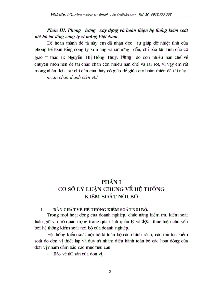 image for page Hoàn thiện hệ thống kiểm soát nội bộ tại tổng công ty xi măng Việt Nam